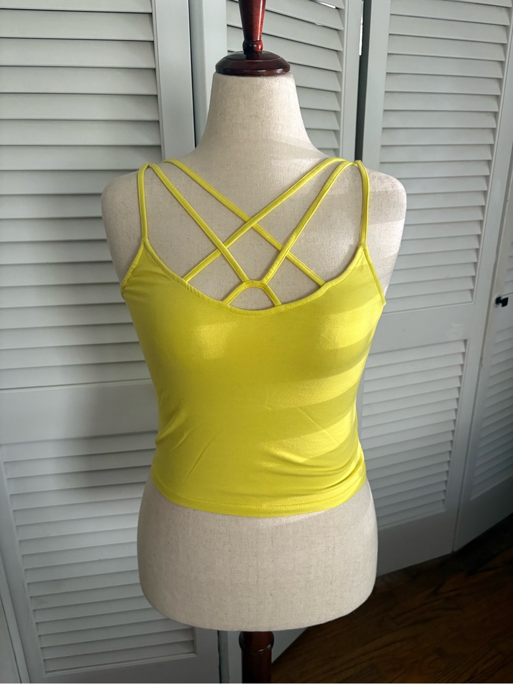 Express Strappy Tank Top in Neon Yellow